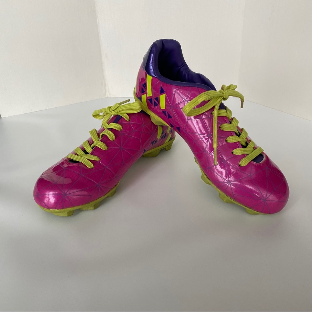 Youth Sports Soccer Cleats Pink Purple Yellow